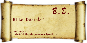 Bite Dezső névjegykártya